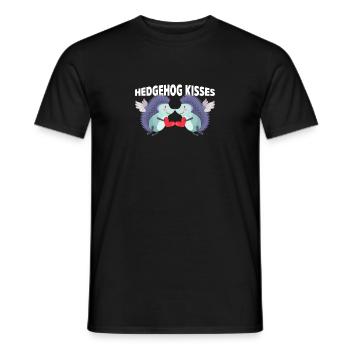Hérisson Baisers Drôle Deux Hérissons Amoureux Partenaire - T-shirt homme - noir - Devant - AI Model Male 178 light (178cm)