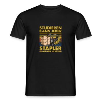 Forklift Driver Logistician Forklift Driver - Men's T-Shirt - black - Front - AI Model Male 178 light (178cm)