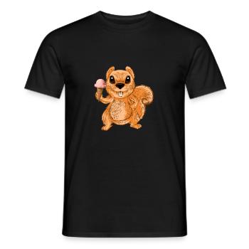 Crème glacée écureuil tamias mignon animal drôle - T-shirt homme - noir - Devant - AI Model Male 178 light (178cm)