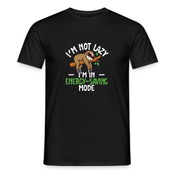 Je ne suis pas paresseux, je suis en mode économie d’énergie Sarcastique - T-shirt homme - noir - Devant - AI Model Male 178 light (178cm)