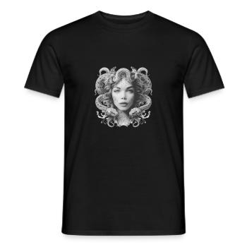 Medusa Snake - Men's T-Shirt - black - Front - AI Model Male 178 light (178cm)