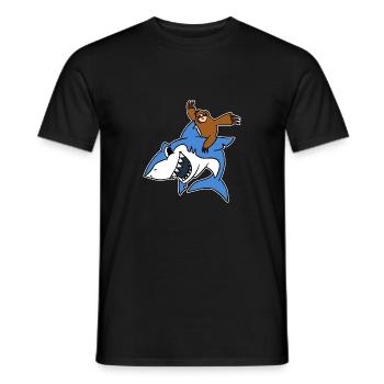 Paresseux Riding Shark TShirt Drôle Animal Lent - T-shirt homme - noir - Devant - AI Model Male 178 light (178cm)