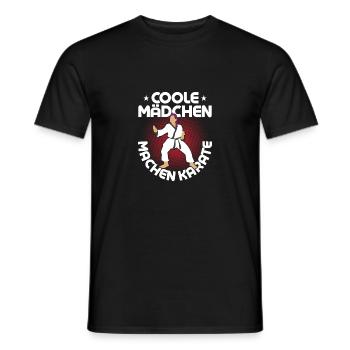 Coole Mädchen machen Karate Training Kampfsport - Männer T-Shirt - Schwarz - Vorne - AI Model Male 178 light (178cm)