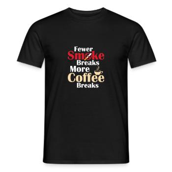 Fewer Smoke Breaks, More Coffee Breaks Healthy Qui - Männer T-Shirt - Schwarz - Vorne - AI Model Male 178 light (178cm)