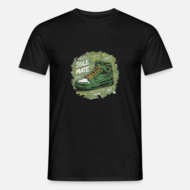 COOLE SCHUHE, SOLE MATE - Männer T-Shirt - Schwarz
