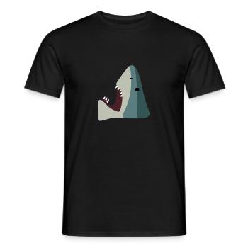 Shark Stepping On A Brick Toy Funny Internet Meme - Men's T-Shirt - black - Front - AI Model Male 178 light (178cm)