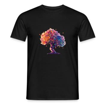 GeometricTree - Men's T-Shirt - black - Front - AI Model Male 178 light (178cm)