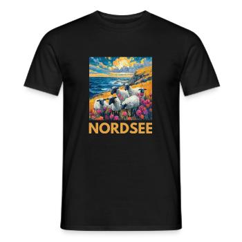 Moutons de la mer du Nord Allemagne du Nord Basse-Saxe - T-shirt homme - noir - Devant - AI Model Male 178 light (178cm)