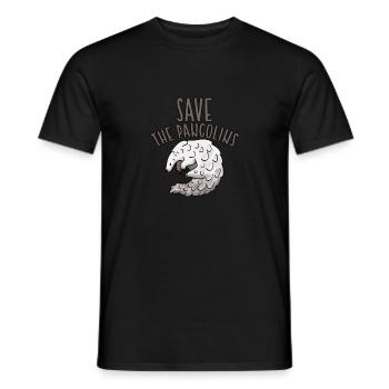 Save The Pangolins TShirt Anteater Animal Lover - Men's T-Shirt - black - Front - AI Model Male 178 light (178cm)