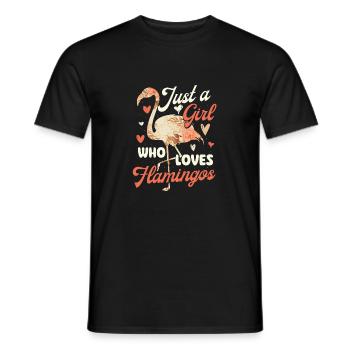 Juste une fille qui aime les flamants roses - Mignon amoureux des oiseaux - T-shirt homme - noir - Devant - AI Model Male 178 light (178cm)