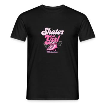 Grace on Ice: The Skater Girl's Journey - Men's T-Shirt - black - Front - AI Model Male 178 light (178cm)