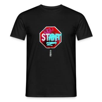 Au lieu de Stop Start Motivation Graffiti Drôle - T-shirt homme - noir - Devant - AI Model Male 178 light (178cm)
