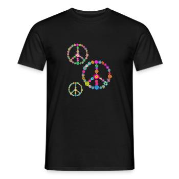 Flower Power Flowers - Men's T-Shirt - black - Front - AI Model Male 178 light (178cm)