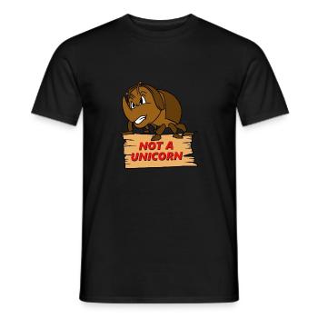 Rhino Battle Not A Unicorn Funny Angry Rhinoceros - Men's T-Shirt - black - Front - AI Model Male 178 light (178cm)