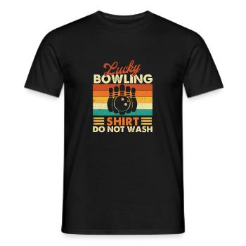 Lucky Bowling Shirt nicht waschen - Funny Bowler - Männer T-Shirt - Schwarz - Vorne - AI Model Male 178 light (178cm)