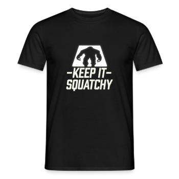 T-shirt Keep It Squatchy - Bigfoot Sasquatch drôle - T-shirt homme - noir - Devant - AI Model Male 178 light (178cm)