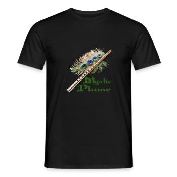 FLUTE FEATHER, MYSTIC PLUME - Men's T-Shirt - black - Front - AI Model Male 178 light (178cm)