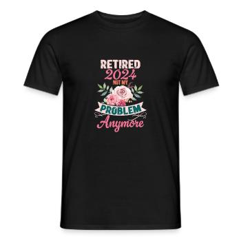 Retirement 2024 Women Retired 2024 Not My Problem - Männer T-Shirt - Schwarz - Vorne - AI Model Male 178 light (178cm)
