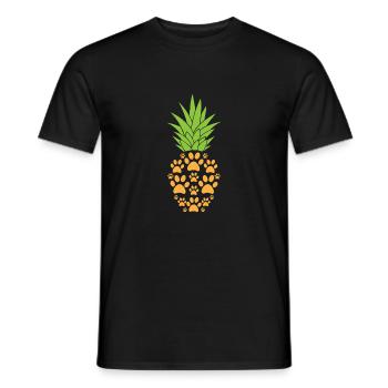 Patte de chien ananas drôle de fruit tropical animal jeu de mots - T-shirt homme - noir - Devant - AI Model Male 178 light (178cm)
