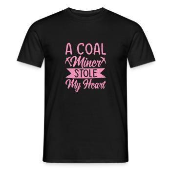 Un mineur de charbon a volé mon cœur Femme Fille Mine - T-shirt homme - noir - Devant - AI Model Male 178 light (178cm)
