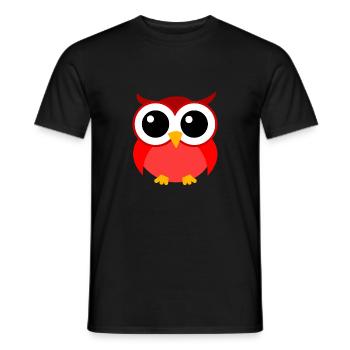 hibou dessin animé nocturne prédateur oiseau drôle d’oiseau - T-shirt homme - noir - Devant - AI Model Male 178 light (178cm)