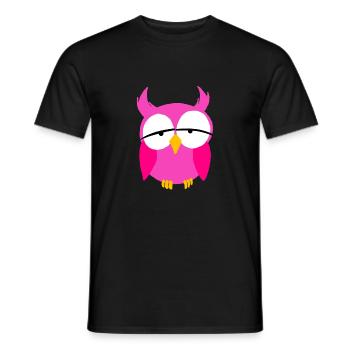 Pink Girl Owl Cartoon Nocturnal Predator Birds - Men's T-Shirt - black - Front - AI Model Male 178 light (178cm)