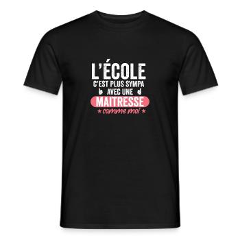 Cadeau maitresse d'école humour maitresse - T-shirt homme - noir - Devant - AI Model Male 178 light (178cm)