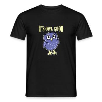 Es ist Eule Guter Nachtvogel-Liebhaber-Humor - Männer T-Shirt - Schwarz - Vorne - AI Model Male 178 light (178cm)