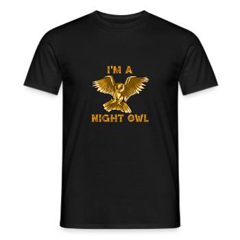 I'm A Night Owl Nocturnal Predator Birds Lover - Men's T-Shirt - black - Front - AI Model Male 178 light (178cm)