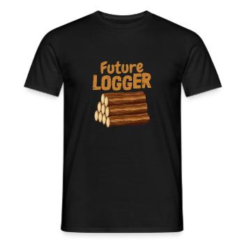 Future Logger Logging Lumberjack - Men's T-Shirt - black - Front - AI Model Male 178 light (178cm)