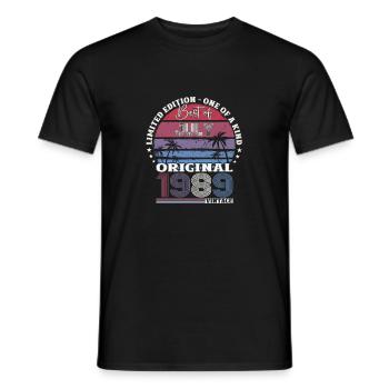 35ème Anniversaire Original 1989 Millésime 1989 - T-shirt homme - noir - Devant - AI Model Male 178 light (178cm)