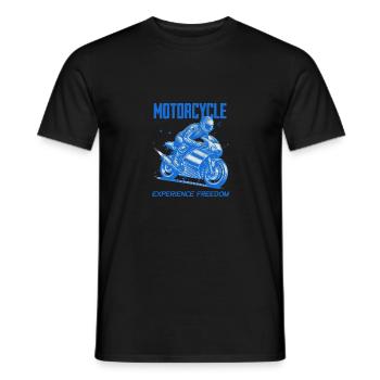 Motorrad-Freiheit erleben - Männer T-Shirt - Schwarz - Vorne - AI Model Male 178 light (178cm)