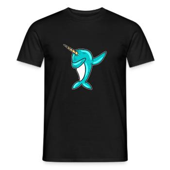 Dabbing Narwhal Lustiges Einhorn Des Meeres Dab Cool - Männer T-Shirt - Schwarz - Vorne - AI Model Male 178 light (178cm)