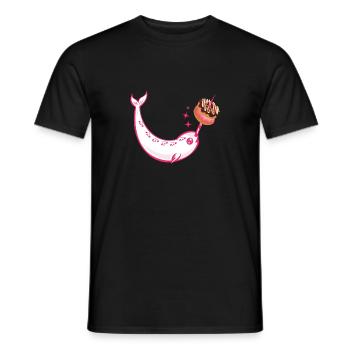 Funny NarwhalDoughnut Cute Whale Lover Desserts - Men's T-Shirt - black - Front - AI Model Male 178 light (178cm)