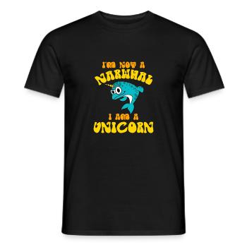Je ne suis pas un narval, je suis une licorne drôle d’animal marin - T-shirt homme - noir - Devant - AI Model Male 178 light (178cm)