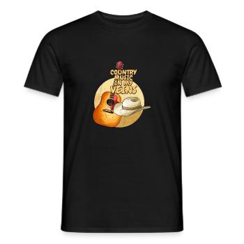 Musique country Dans mes veines Western Cowboy - T-shirt homme - noir - Devant - AI Model Male 178 light (178cm)