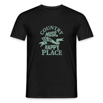 La musique country est mon endroit heureux Western de cow-boy - T-shirt homme - noir - Devant - AI Model Male 178 light (178cm)