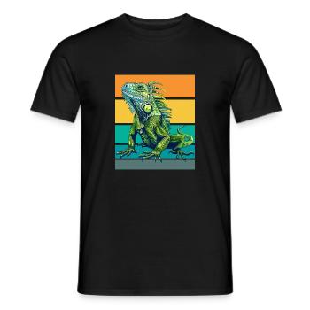Retro Iguana - Men's T-Shirt - black - Front - AI Model Male 178 light (178cm)