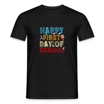 Bon premier jour d’école - Enseignant Élève École - T-shirt homme - noir - Devant - AI Model Male 178 light (178cm)
