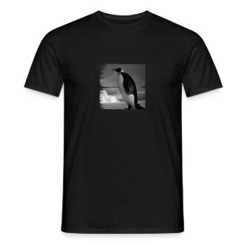 Niedlicher großer fetter Papa Pinguin Vintage Kunst Foto Vogel - Männer T-Shirt - Schwarz - Vorne - AI Model Male 178 light (178cm)