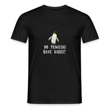 Do Penguins Have Knees Pun Penguin Animal Lovers - Men's T-Shirt - black - Front - AI Model Male 178 light (178cm)