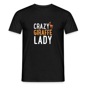 Verrückte Giraffe Dame T-Shirt - Wortspiel Große Tierliebhaber - Männer T-Shirt - Schwarz - Vorne - AI Model Male 178 light (178cm)
