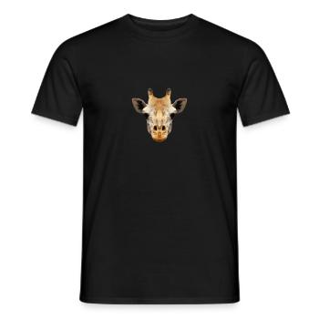 Giraffe Face Head Funny Tall Animal Big Hole Nose - Men's T-Shirt - black - Front - AI Model Male 178 light (178cm)