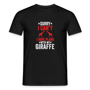 Sorry I Can't I have Plans With My Giraffe Animal - Men's T-Shirt - black - Front - AI Model Male 178 light (178cm)