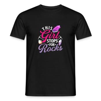 Cette fille s’arrête pour les roches Geode Hunter - T-shirt homme - noir - Devant - AI Model Male 178 light (178cm)