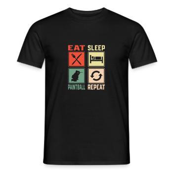 Eat Sleep Paintball Repeat Paintballer Tactical Pl - Männer T-Shirt - Schwarz - Vorne - AI Model Male 178 light (178cm)