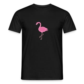 Pink Flamingo T-Shirt - Wading Bird Species Lover - Men's T-Shirt - black - Front - AI Model Male 178 light (178cm)