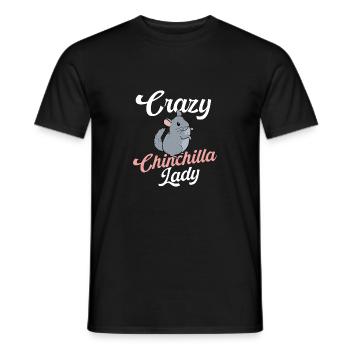 Crazy Chinchilla Lady - Tierflüsterer - Männer T-Shirt - Schwarz - Vorne - AI Model Male 178 light (178cm)