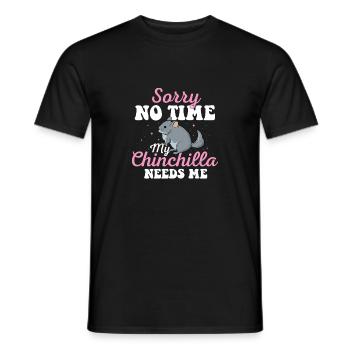 Sorry No Time My Chinchilla Needs Me - Chinchilla - Männer T-Shirt - Schwarz - Vorne - AI Model Male 178 light (178cm)
