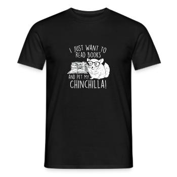 Ich will einfach nur Bücher lesen und mein Chinchilla streicheln - Männer T-Shirt - Schwarz - Vorne - AI Model Male 178 light (178cm)